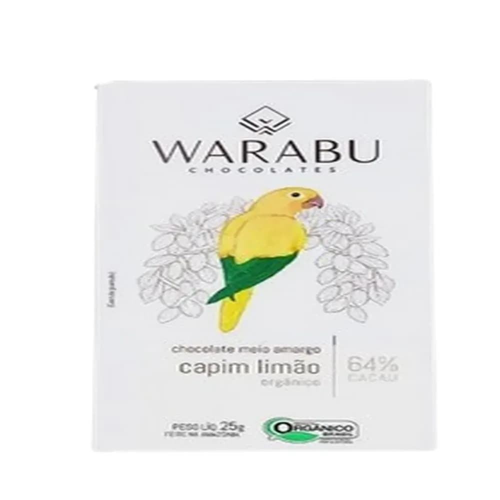 Chocolate vegano organico capim limao 64% cacau warabu 70g
