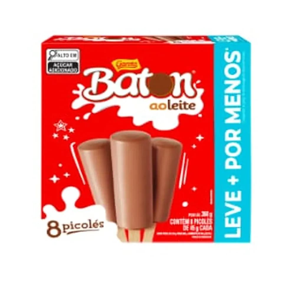 Picole batom 45g garoto pac com 8un