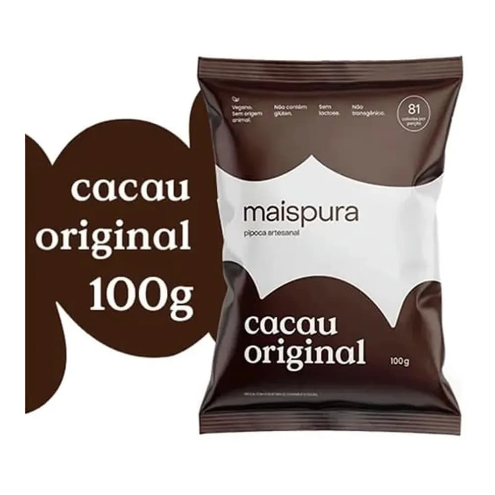 Pipoca cacau original mais pura 100g