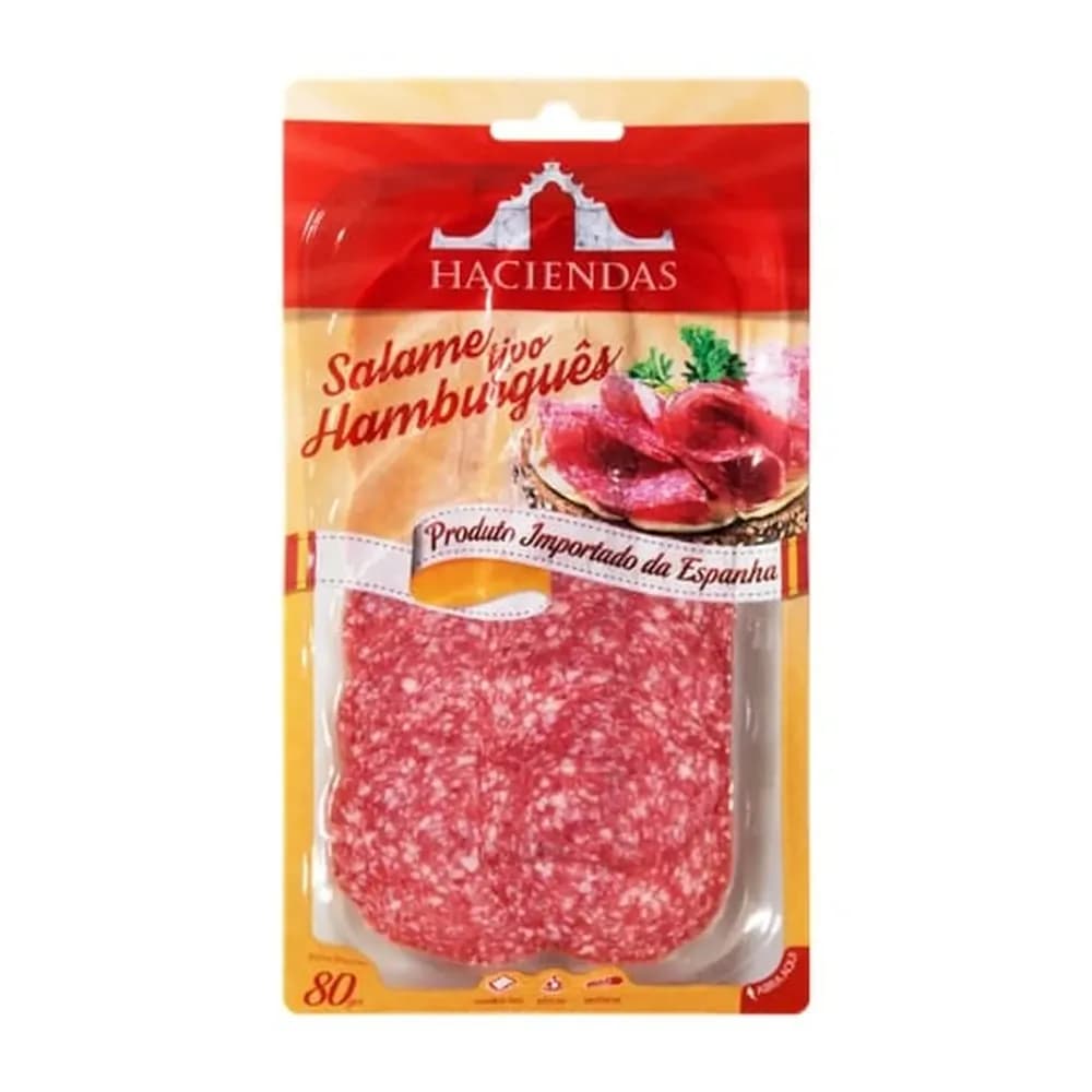 Salame hamburgues fatiado haciendas 80g