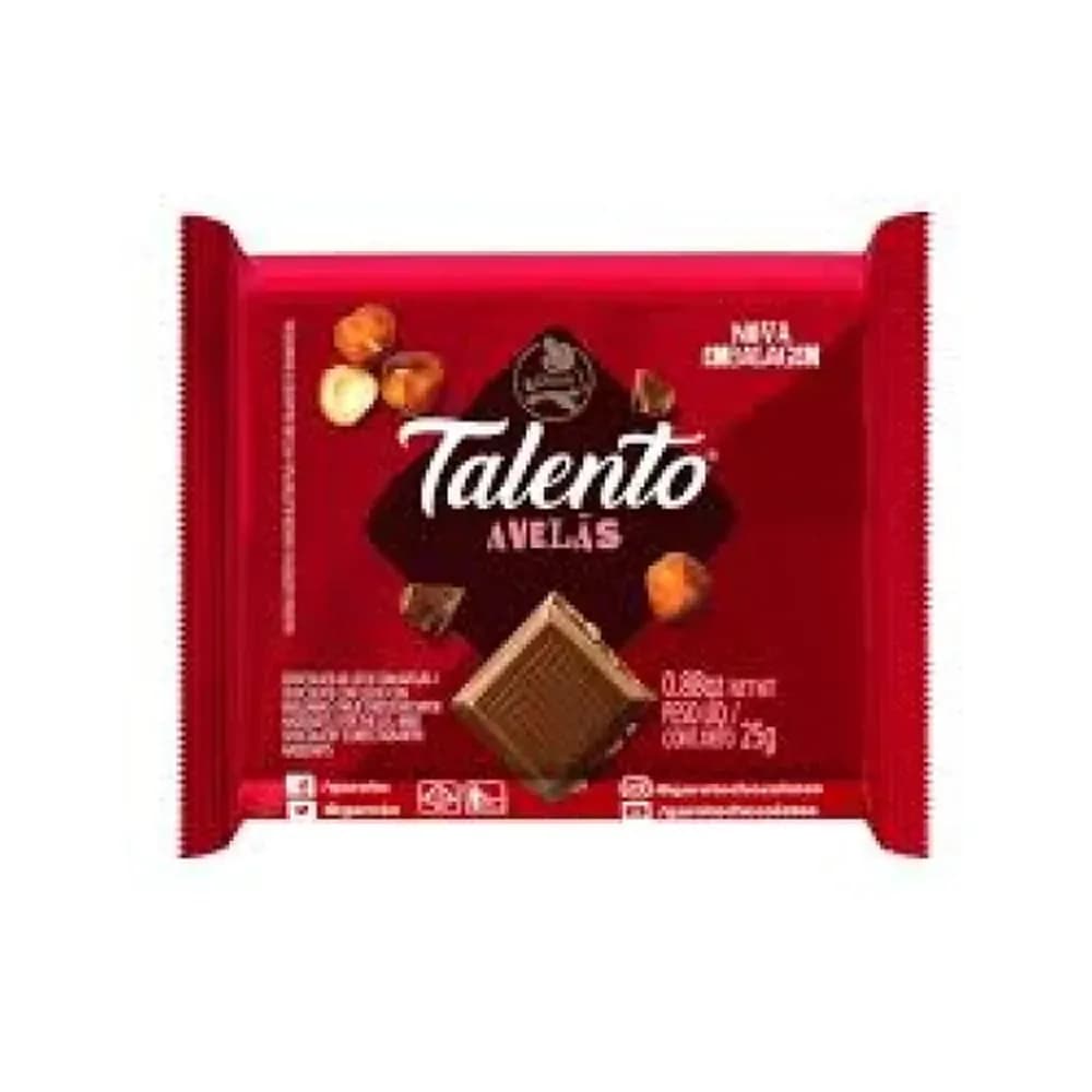 Chocolate 25g talento garoto c/avelãs