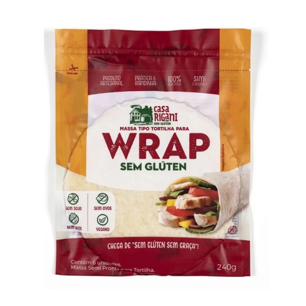 Massa tortilha sem glutém 220g casa rigani