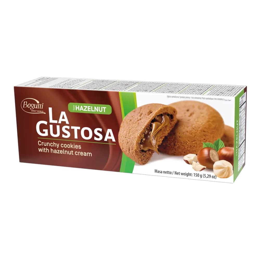Biscoito polones bogutti recheado de creme de avela la gustosa 150g