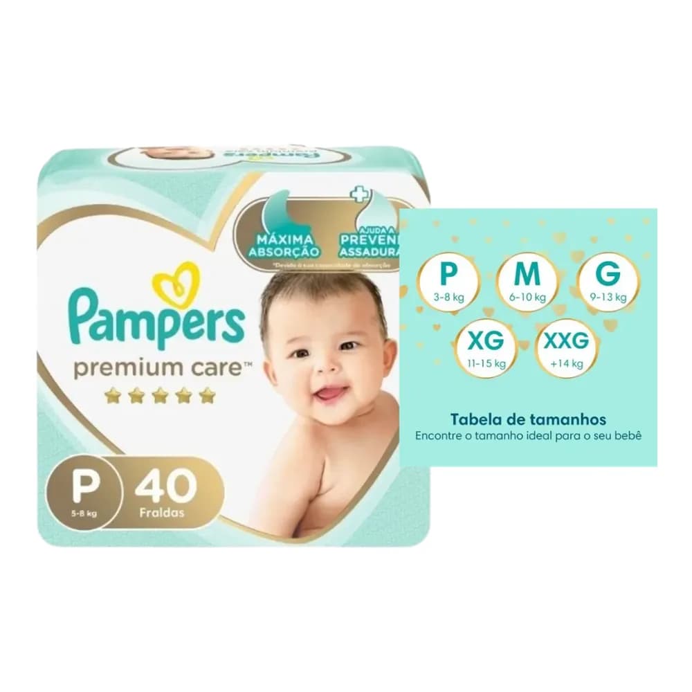 Fralda g pampers premium care 30 unidades