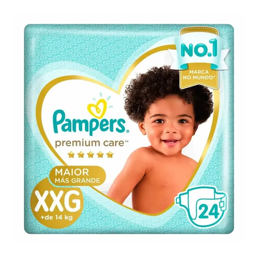 Fralda xxg pampers premium care 24 unidades