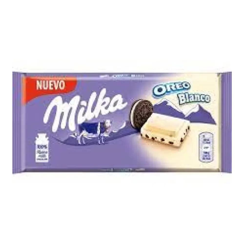 Barra de chocolate milka oreo branco 100g