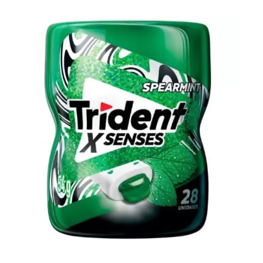 Chiclete xsenses spearmint sem acucar trident 54g