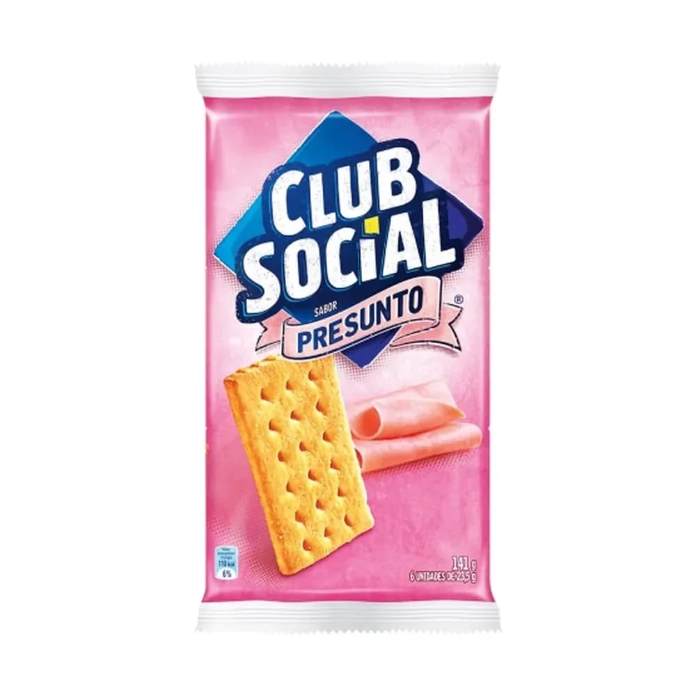 Biscoito salgado club social presunto multipack 141g