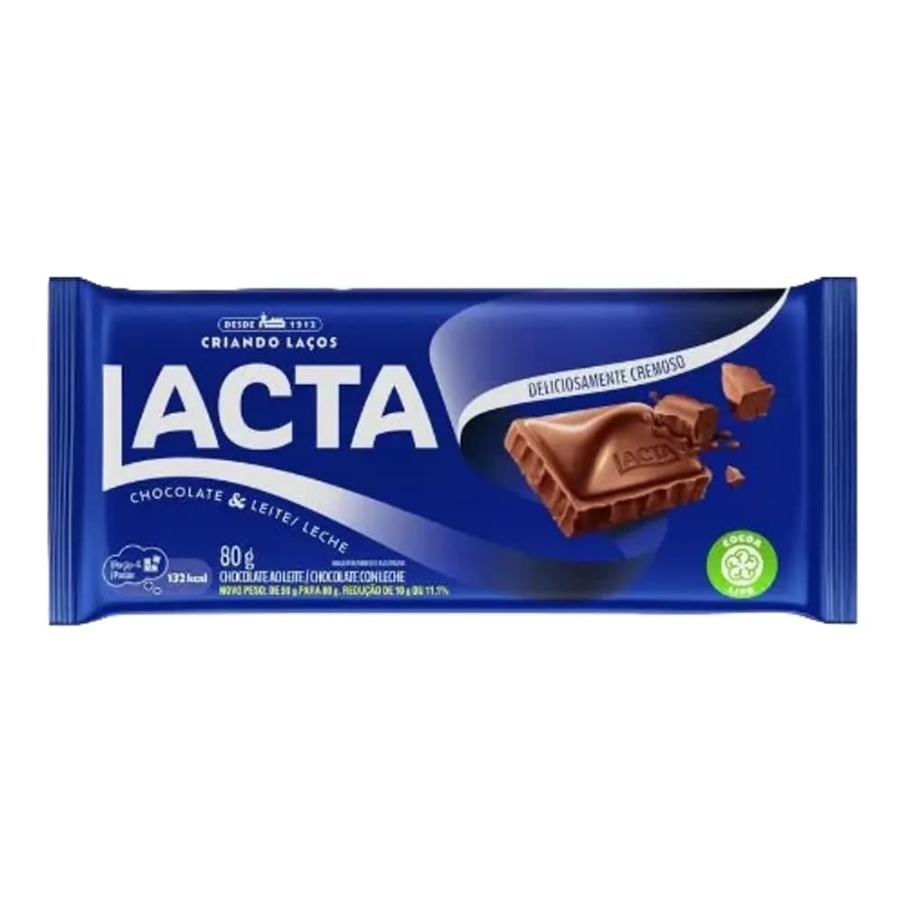 Chocolate ao leite lacta 80 g