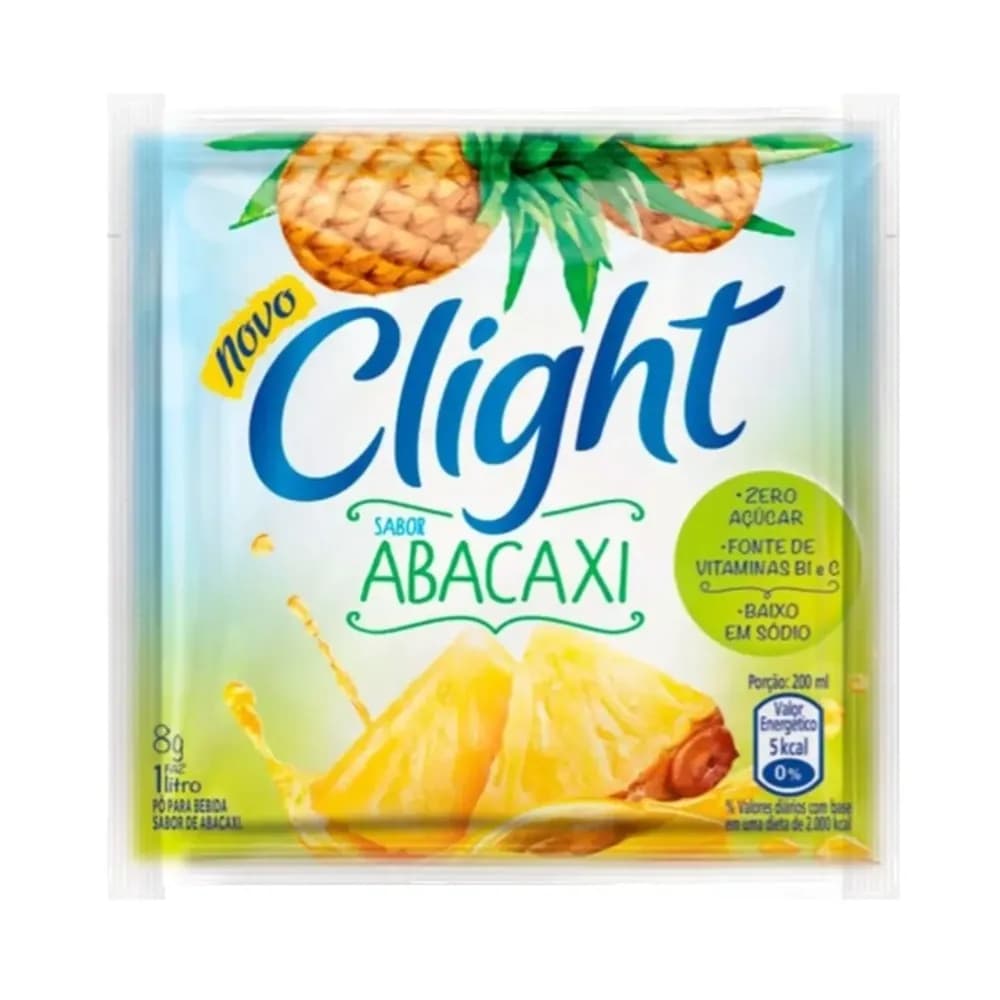 Refresco em po de abacaxi sem acucar clight 8g