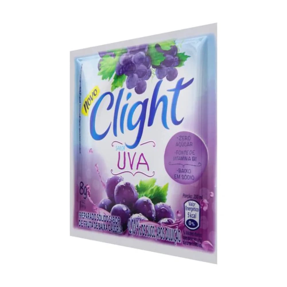 Refresco em po uva sem acucar clight 8g