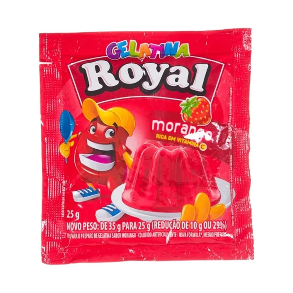 Gelatina em po sabor morango royal 25g