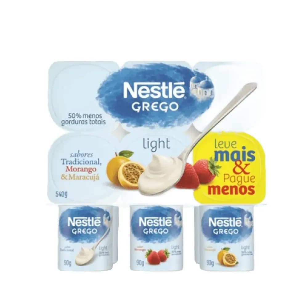 Iogurte nestle grego light frutas 540g