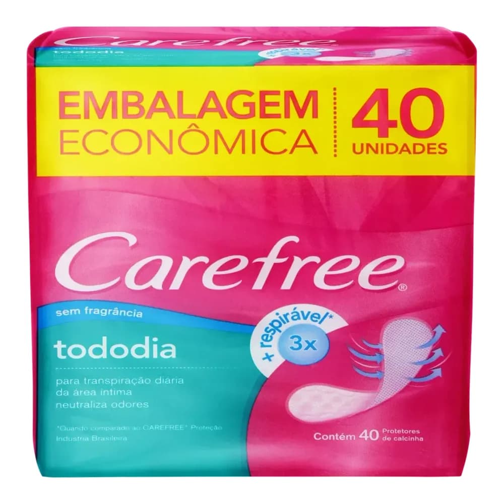 Protetor diario carefree c/40 s/perf