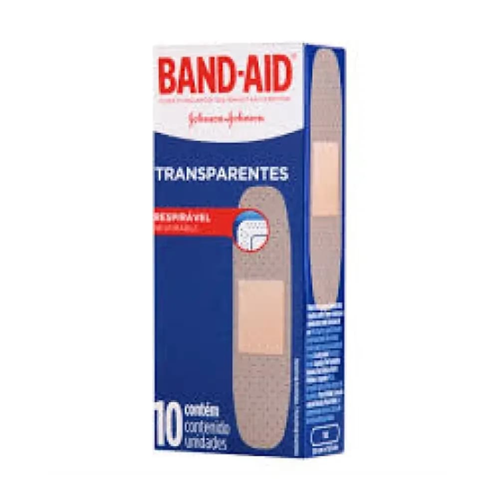 Curativo band aid transparente johnson & johnson com 10un