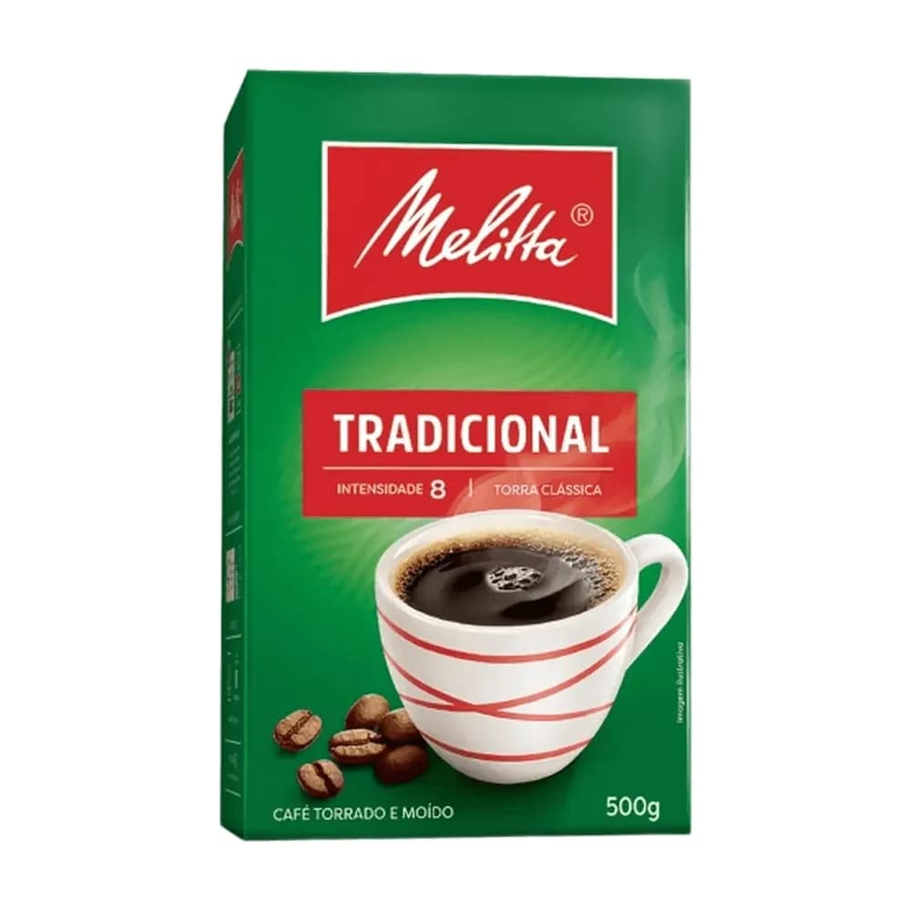 Cafe torrado e moido tradicional vacuo melitta 500g