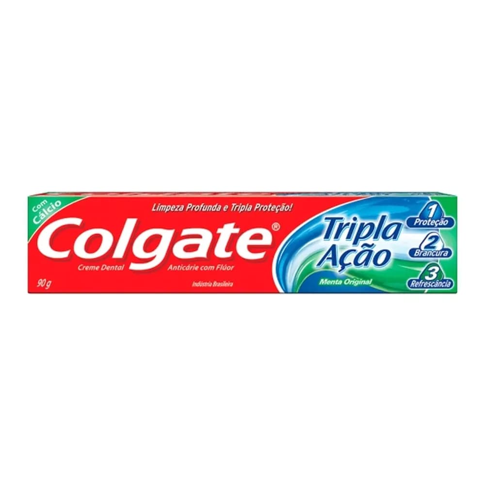 Creme dental colgate tripla acao menta original 90g