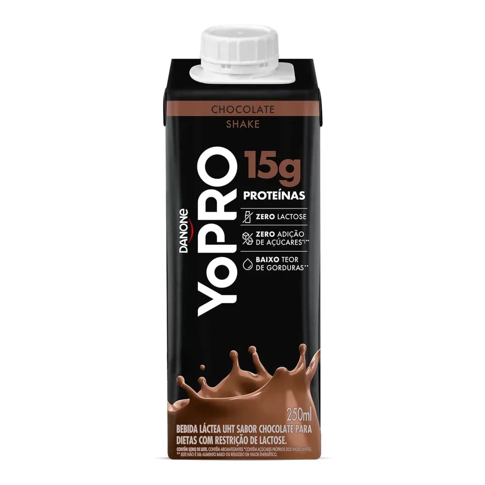 Yopro bebida lactea uht chocolate 15g de proteinas 250ml