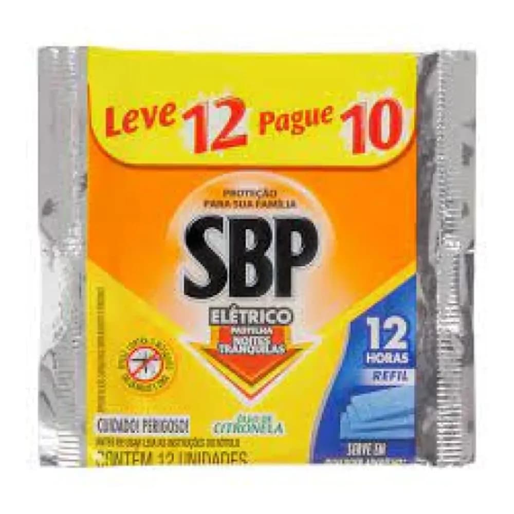 Repelente sbp eletrico citronela pastilha refil oferta 12un