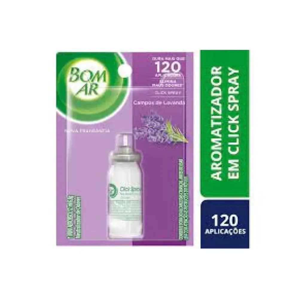 Aromatizador click spray refil campos de lavanda bom ar 12ml