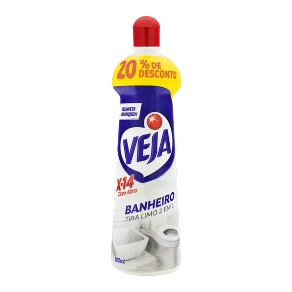 Limpa banheiro x14 cloro ativo veja leve 500ml pague 400ml