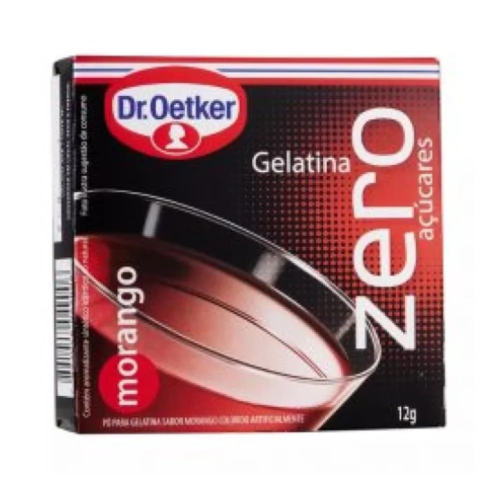 Gelatina dr oetker morango zero caixa 12g