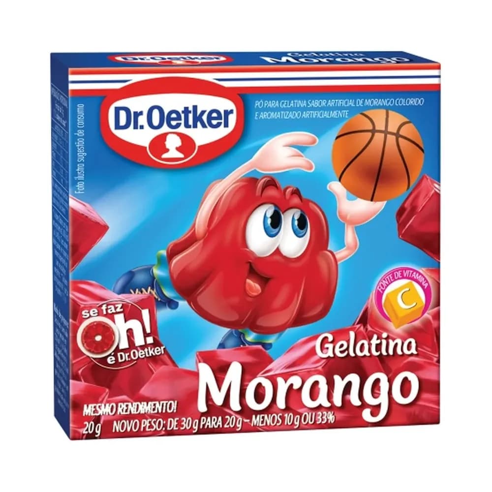 Gelatina em po oetker 20g morango
