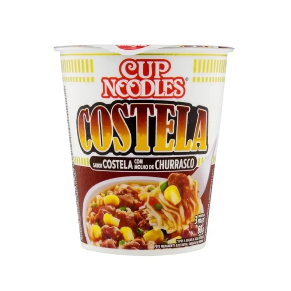 Macarrao instantaneo sabor costela com molho de churrasco cup noodles 68g