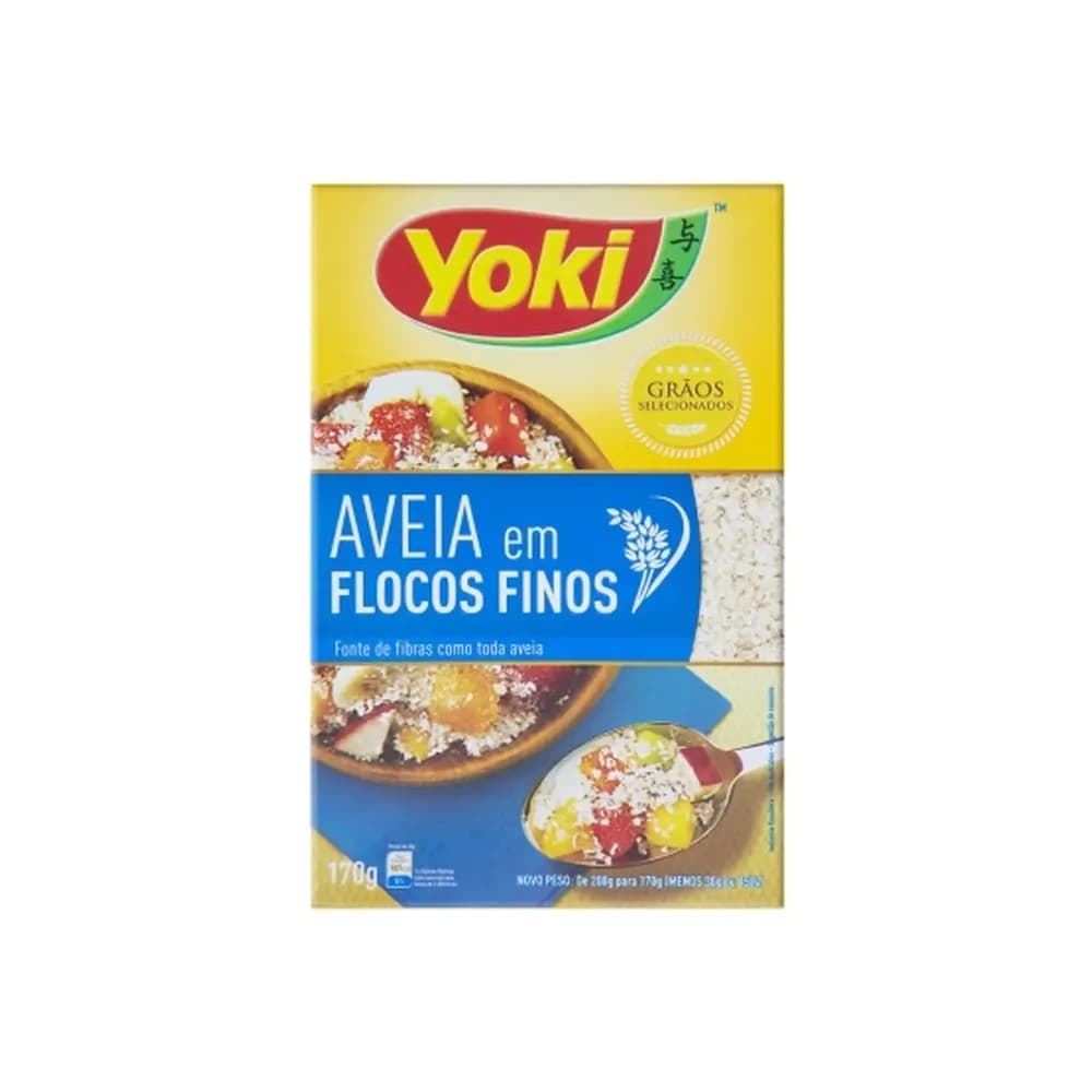 Aveia em flocos finos yoki caixa 170g
