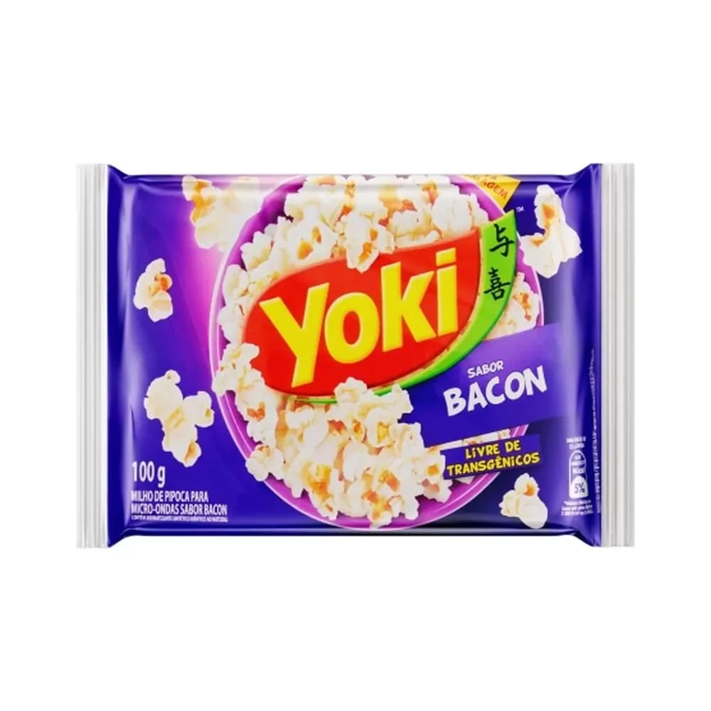 Pipoca para micro-ondas bacon yoki pacote 100g