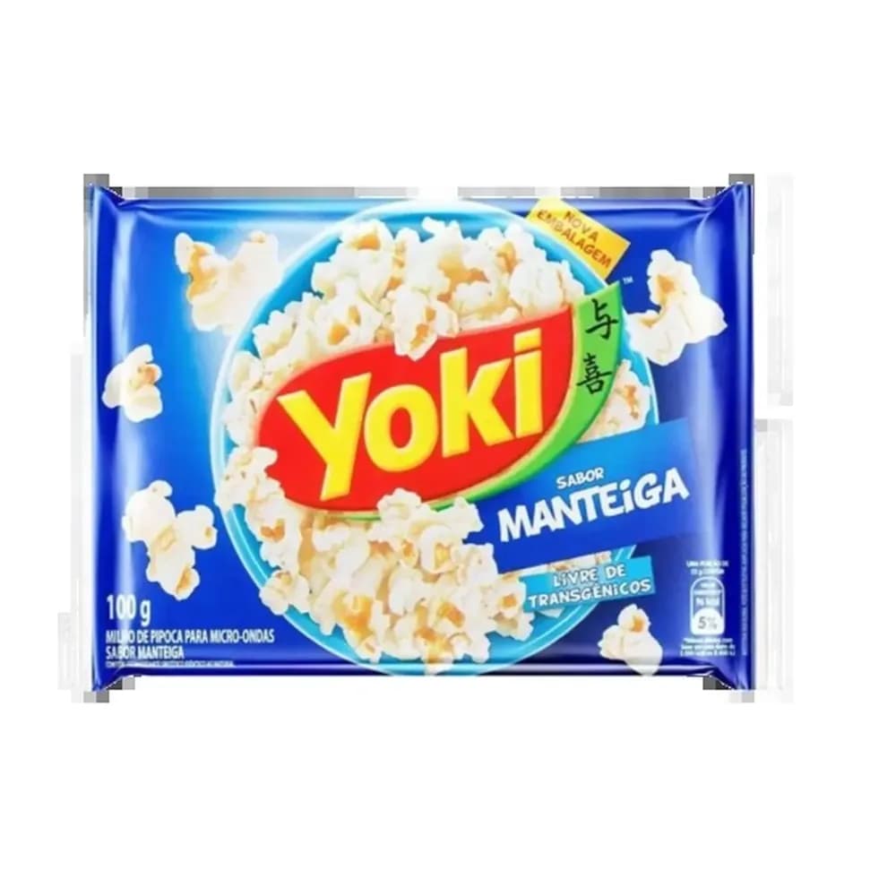 Pipoca para micro-ondas manteiga yoki pacote 100g