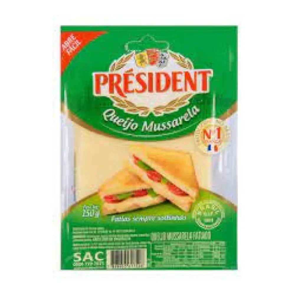 Queijo mussarela fatiado president 1kg