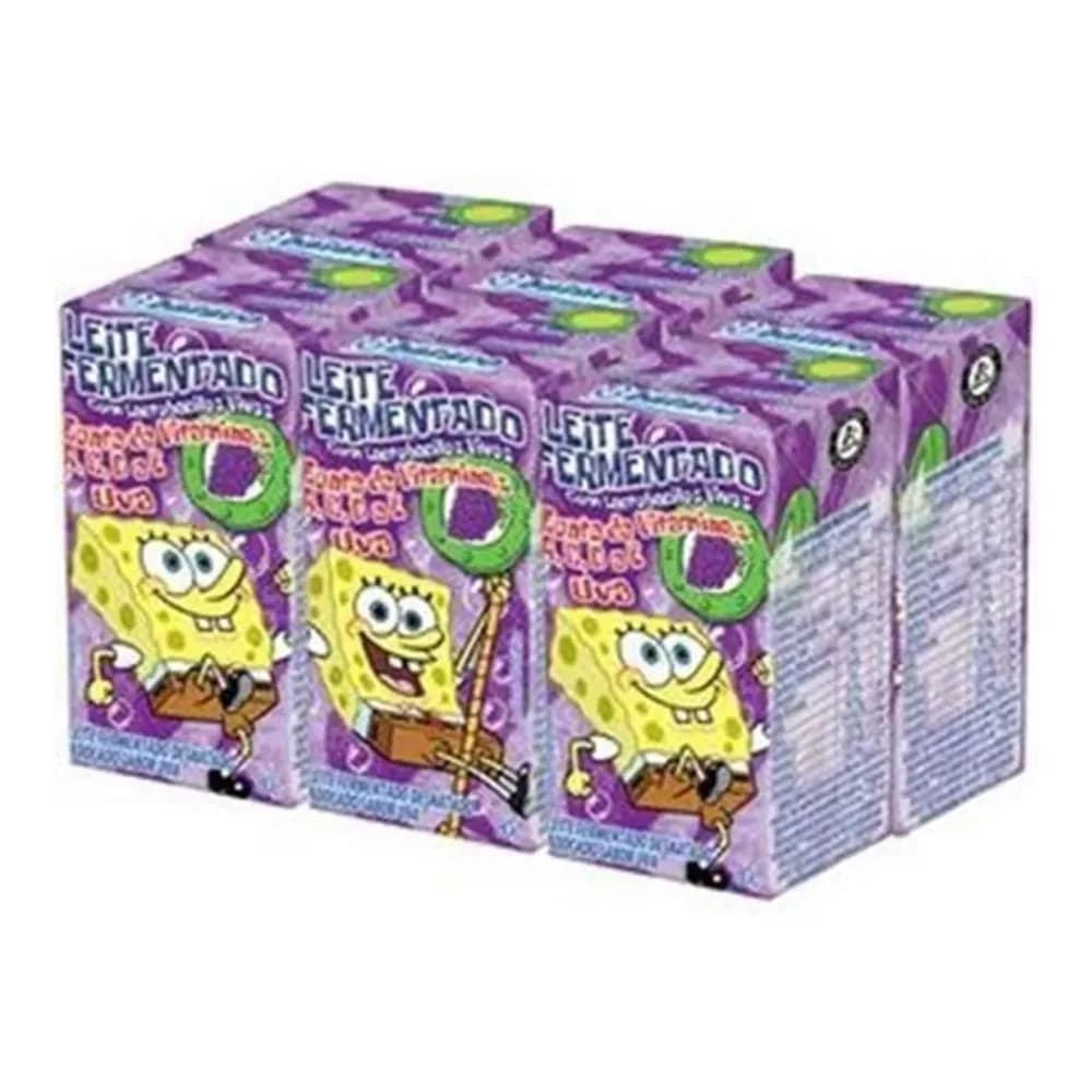 Leite fermentado uva bob esponja elege 80g com 6un