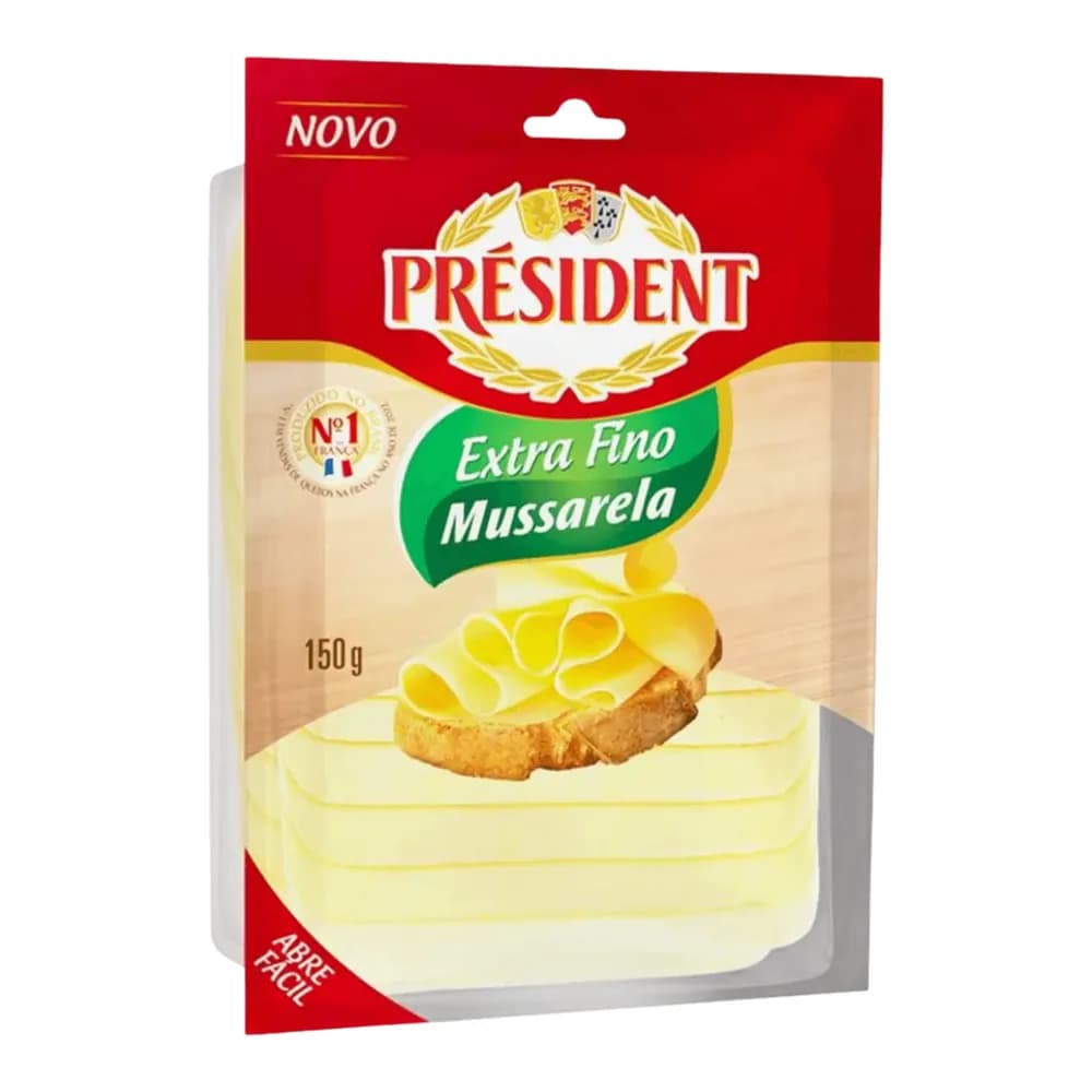 Quejo mussarela extra fino president 150g