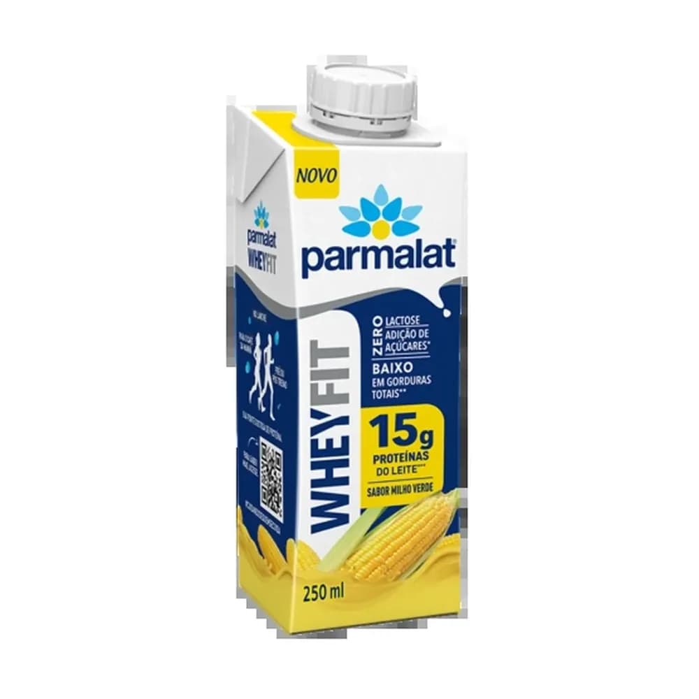 Bebida lactea uht milho verde zero lactose wheyfit parmalat 250ml