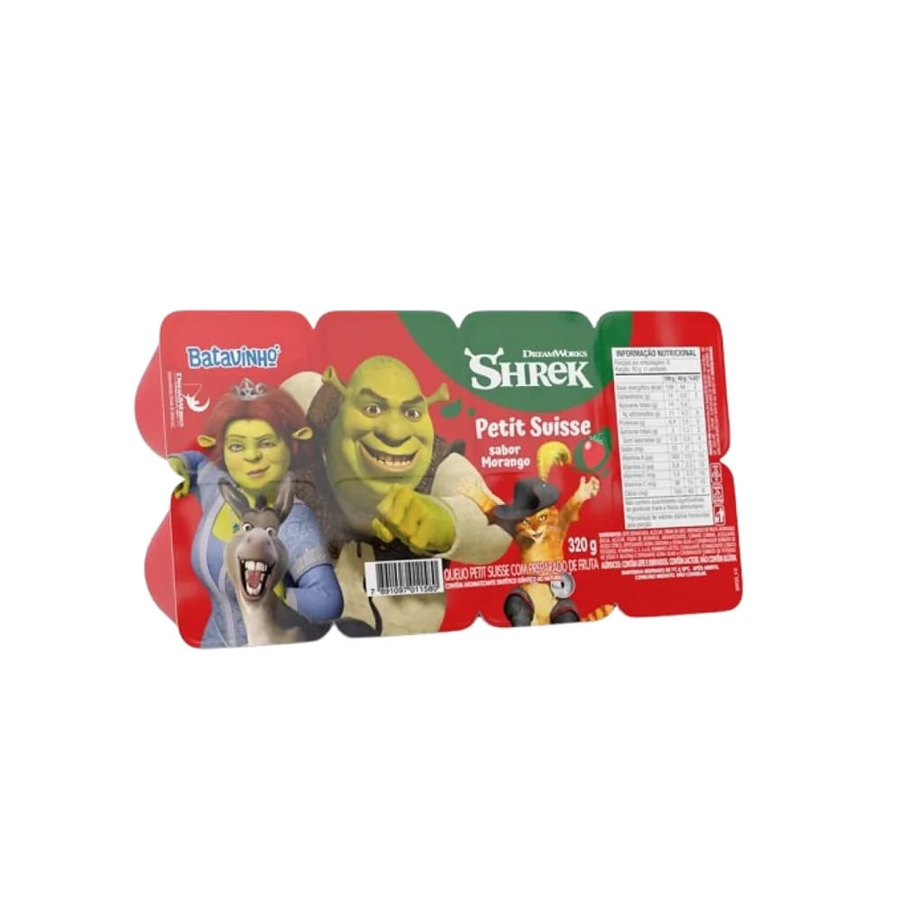 Petit suisse sabor morango shrek batavinho 320g