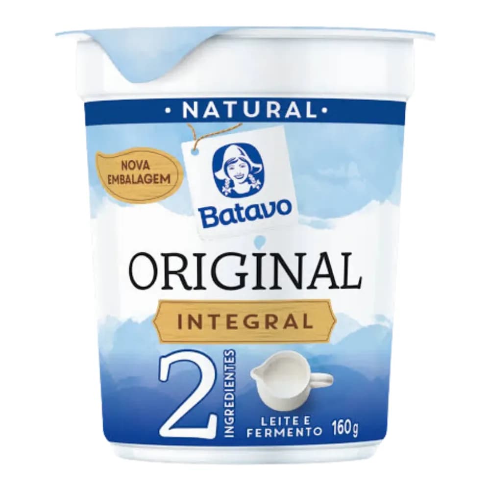 Iogurte integral natural batavo 160g