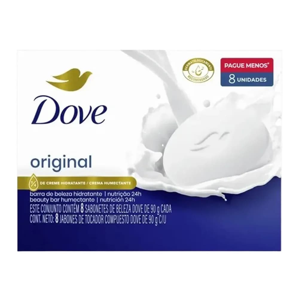 Sabonete em barra original dove 90g com 8un