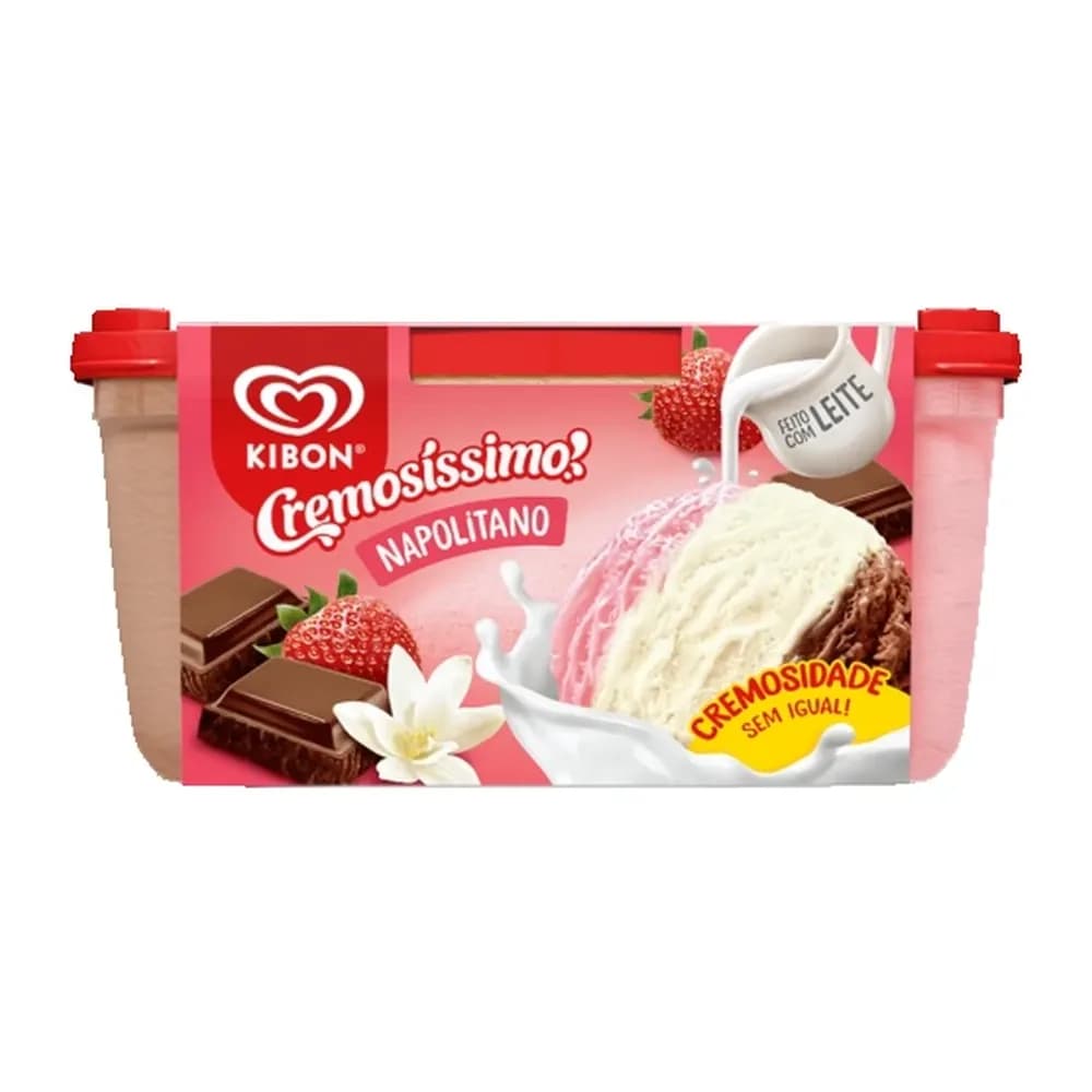 Sorvete cremosissimo de flocos kibon 1,5l
