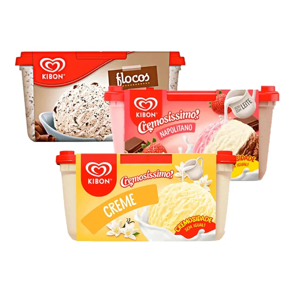 Sorvete cremosissimo napolitano kibon 1,5l