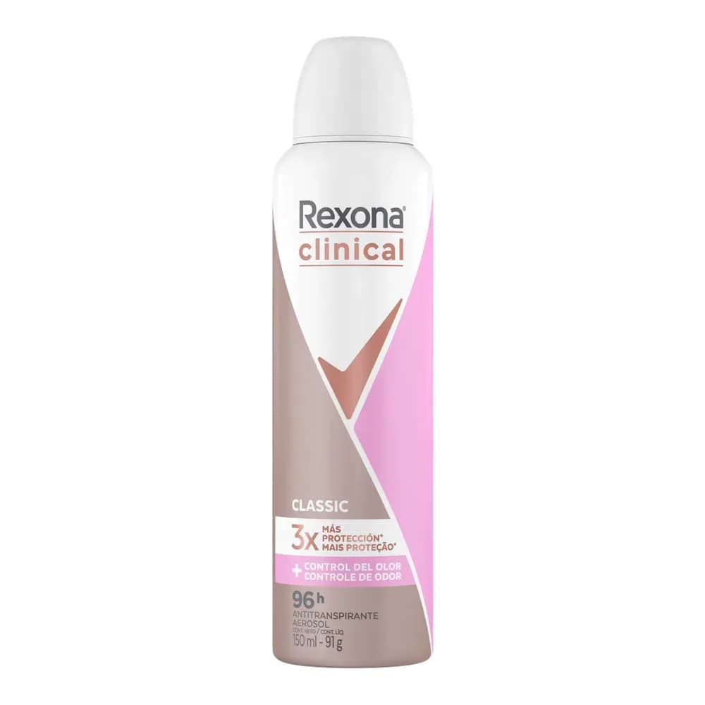 Antitranspirante aerosol clinical sem perfume rexona 150ml