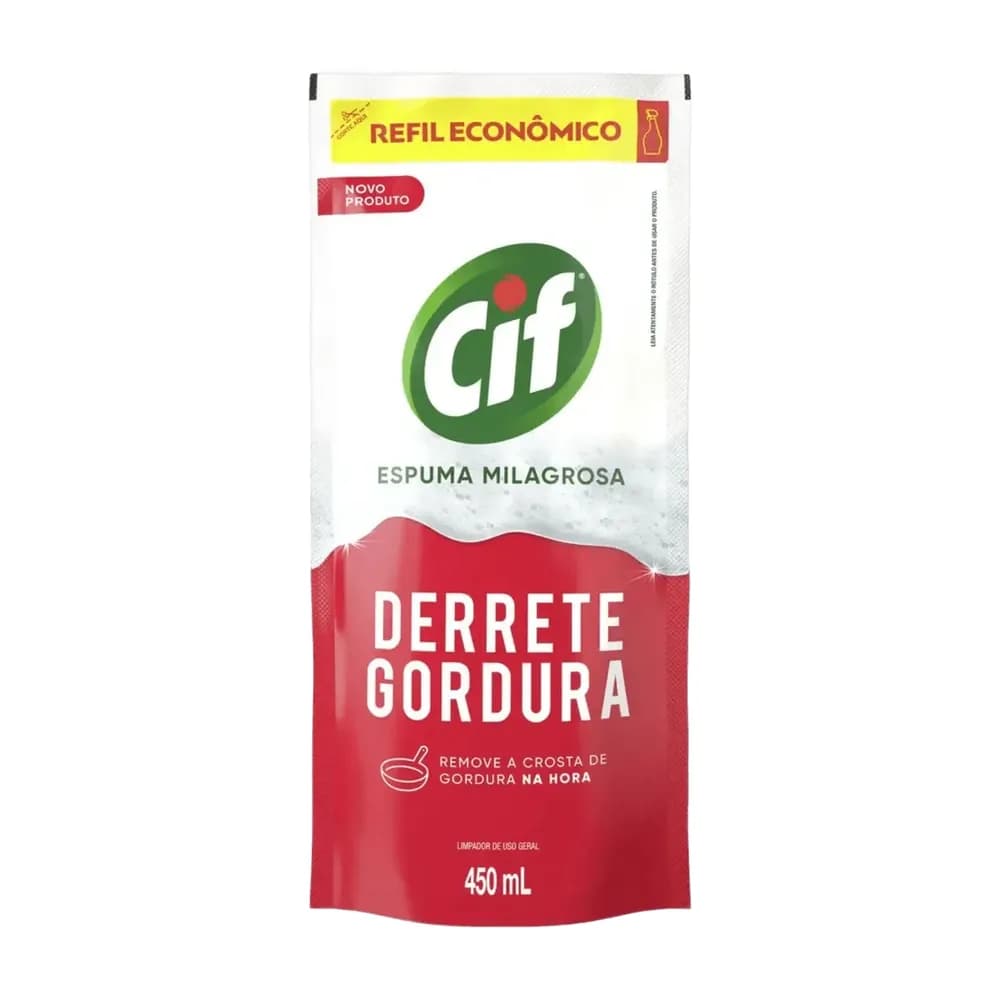 Limpador 450ml espuma refil espuma cif