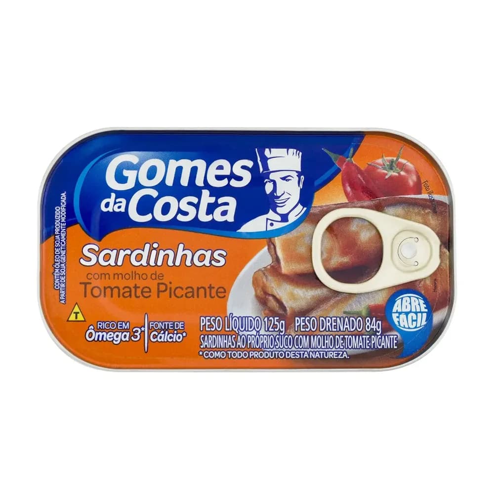 Sardinhas com molho de tomate picante gomes da costa 125g