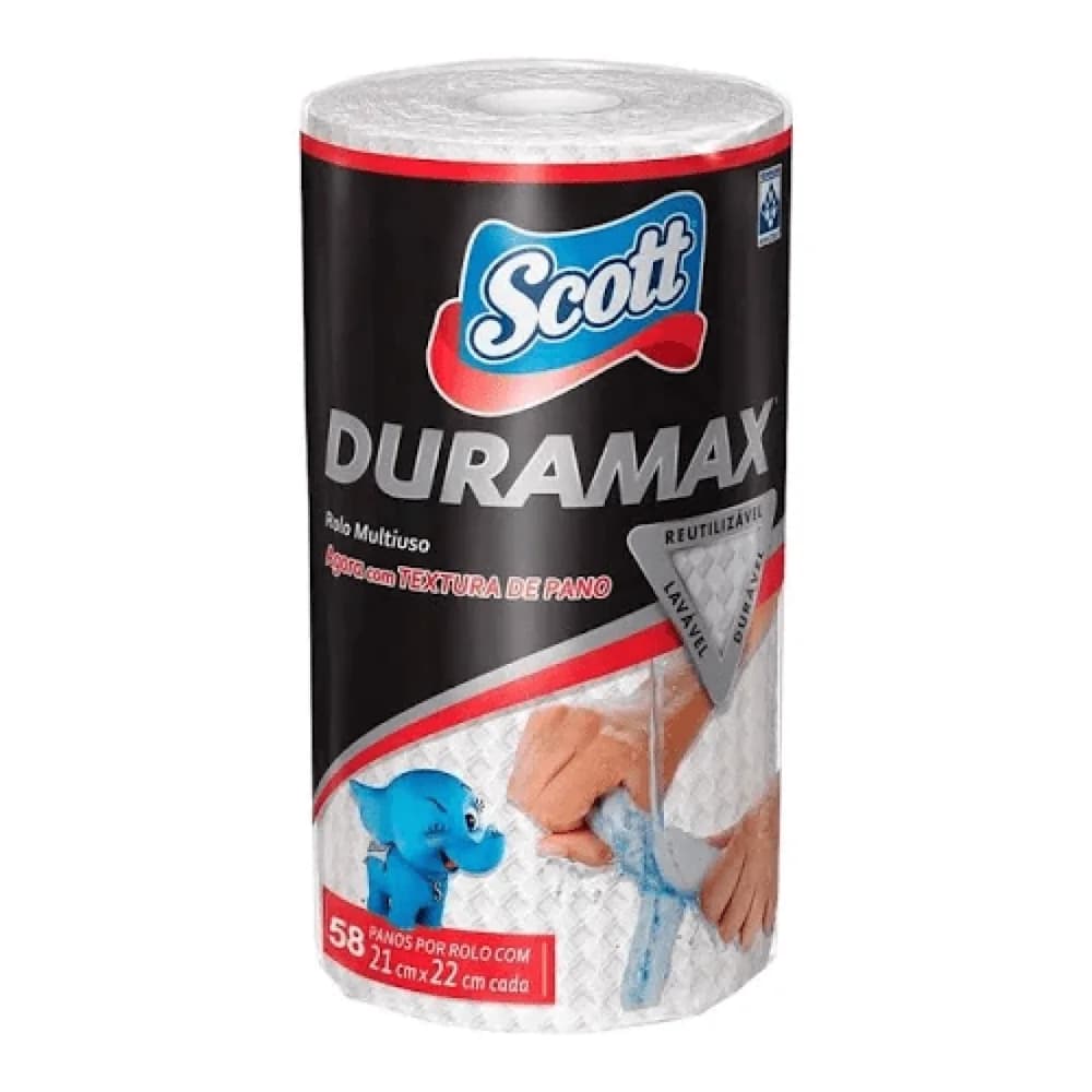 Pano reutilizavel em rolo azul duramax scott 58un