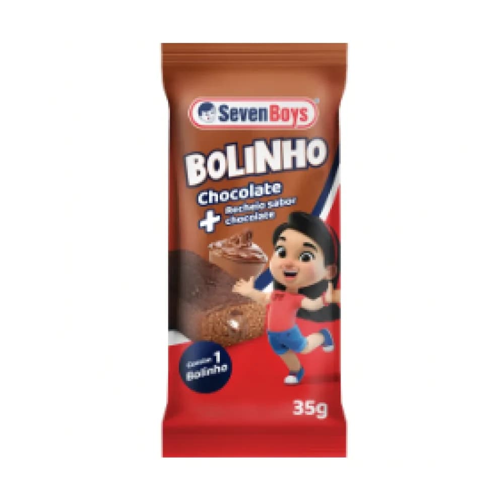 Bolinho de chocolate com recheio de chocolate seven boys 35g