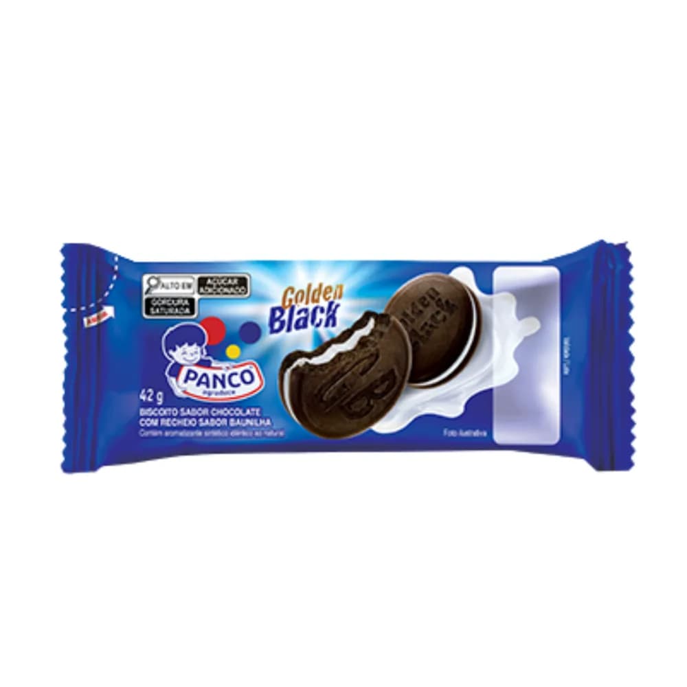Biscoito recheado golden black morango 42g