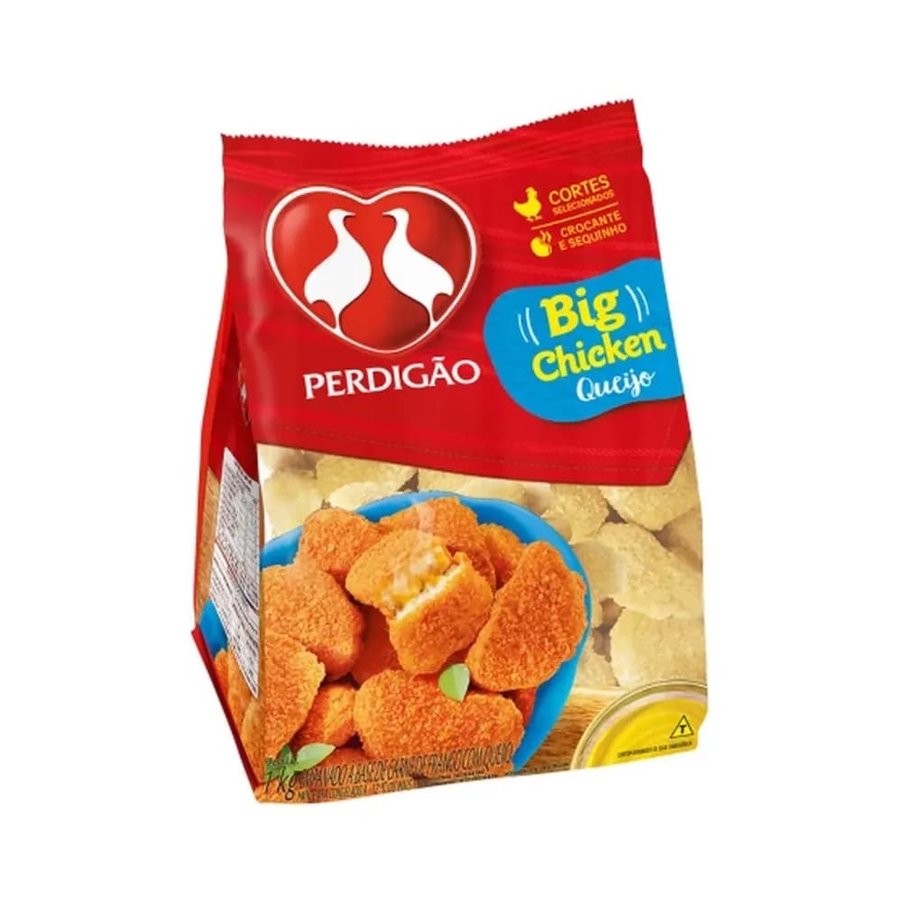 Empanado frango perdigao big chicken 1kg tradicional