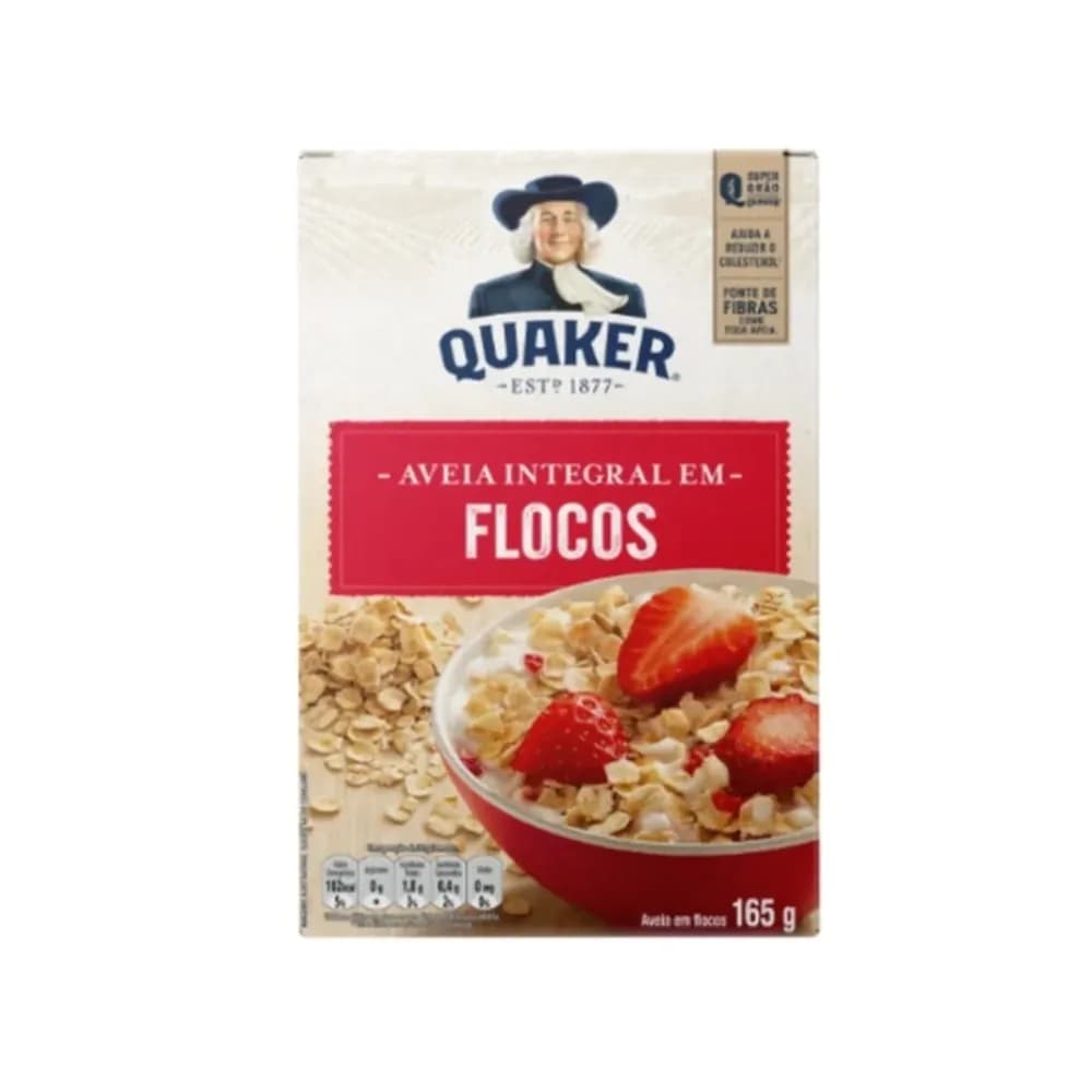 Aveia em flocos regulares quaker 165g