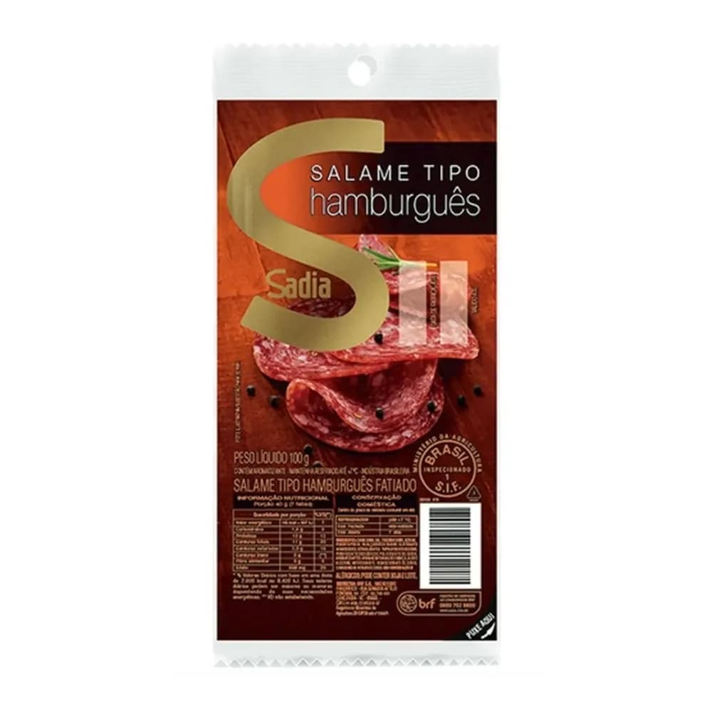 Salame hamburgues fatiado sadia 100g