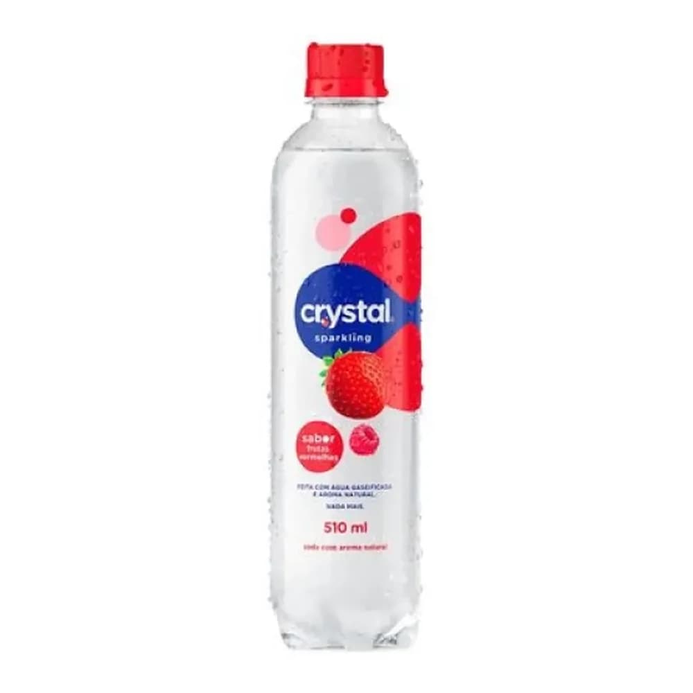 Agua aromatizada crystal com gas frutas vermelhas pet 510ml